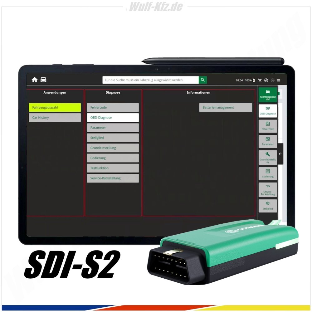 Hella Gutmann Tester / Kfz Diagnosegerät mega macs S 20 inkl. SDI Modul S2 und Tablet